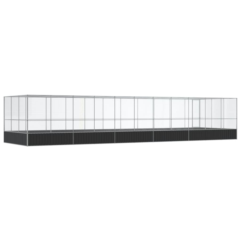 Voliere Silbern 210,5x107x212 cm Stahl