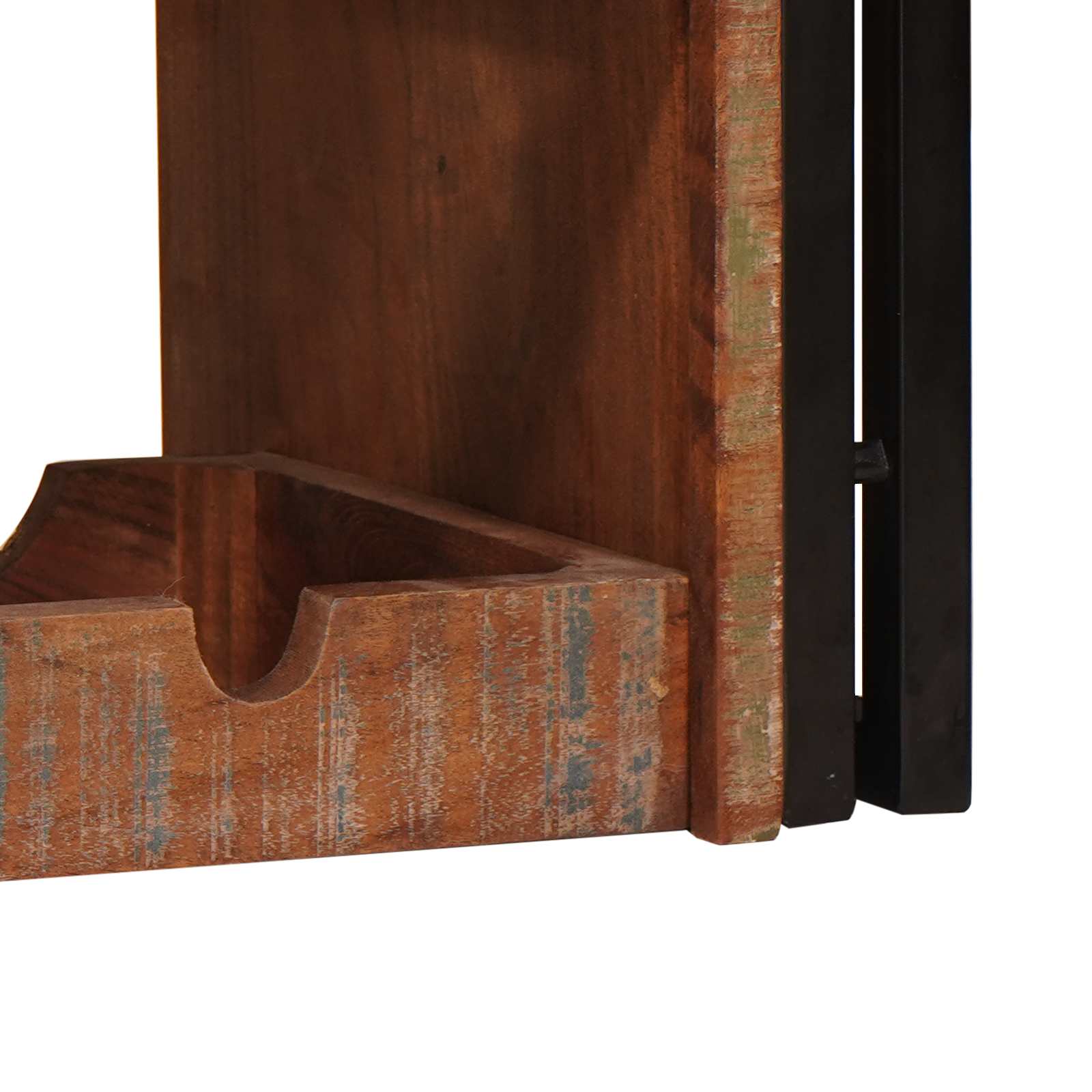 Weinregal Braun 60 x 45 x 33 cm Massives grobes Mangoholz