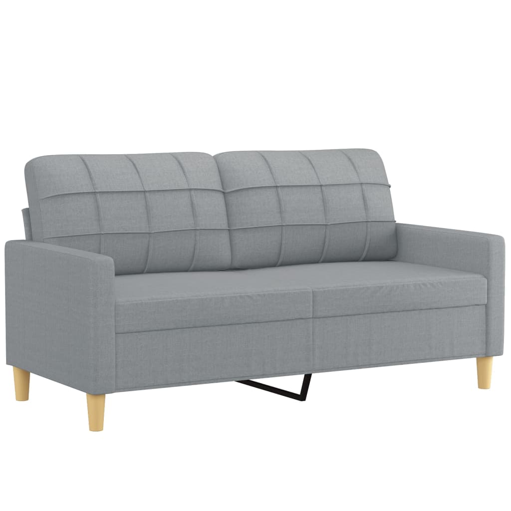 2-Sitzer-Sofa mit Zierkissen Braun 120 cm Stoff