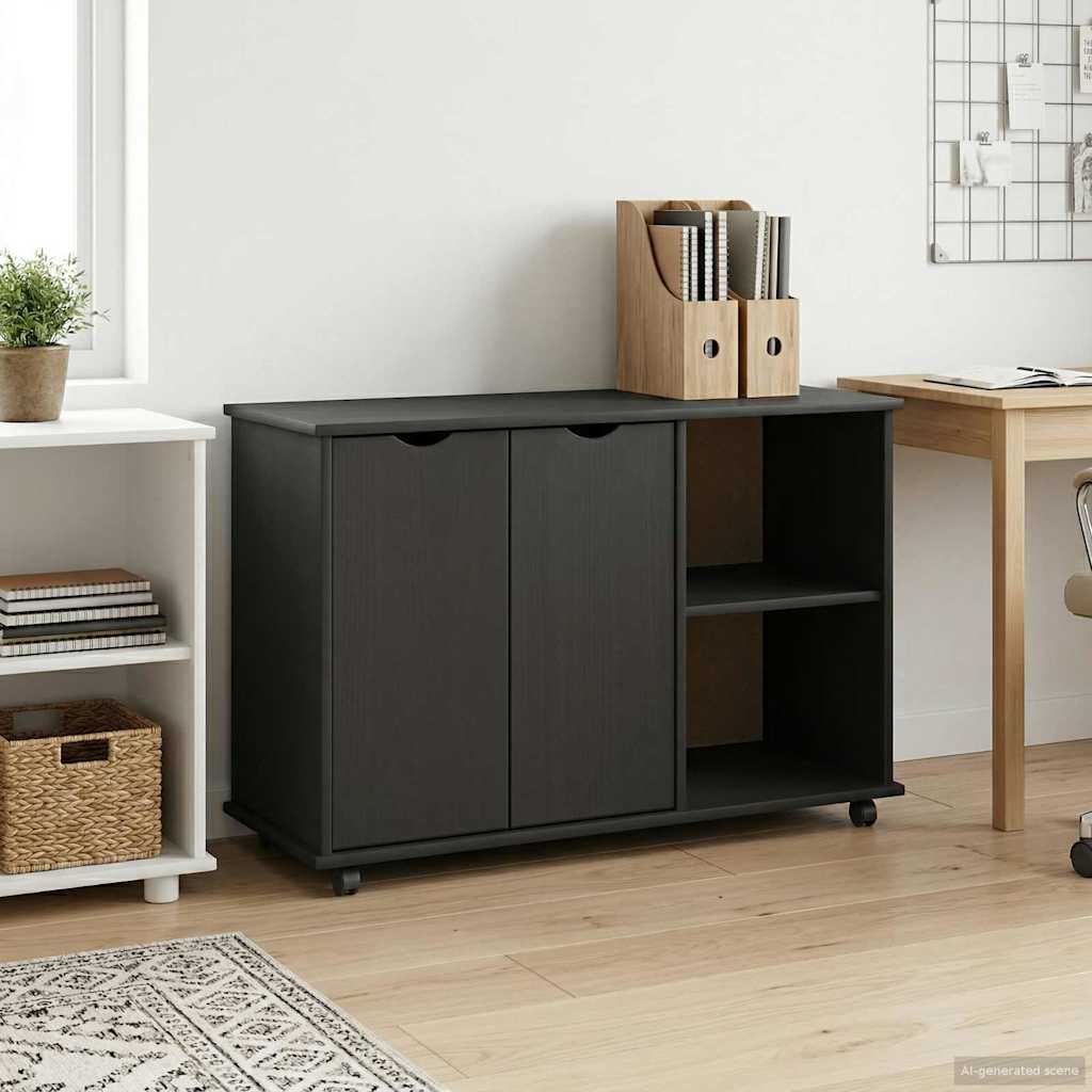 Rollschrank Honigbraun 100 x 39 x 65,5 cm Massivholz Kiefer