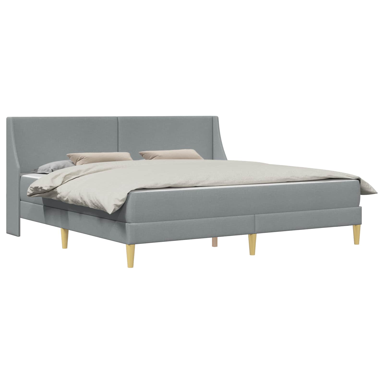 Bettgestell mit Matratze Hellgrau 80x 200 cm Polyester