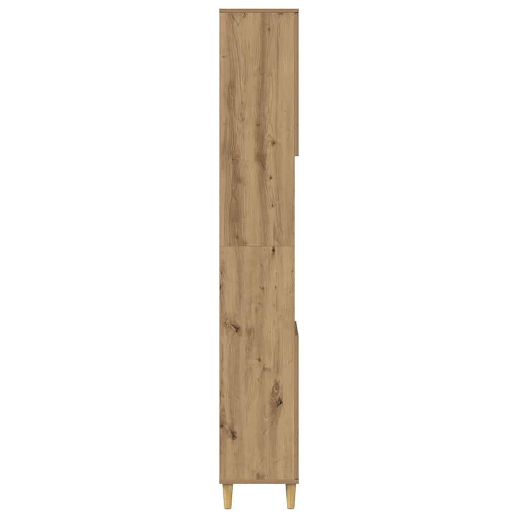 Badschrank Weiß 30x30x190 cm Holzwerkstoff