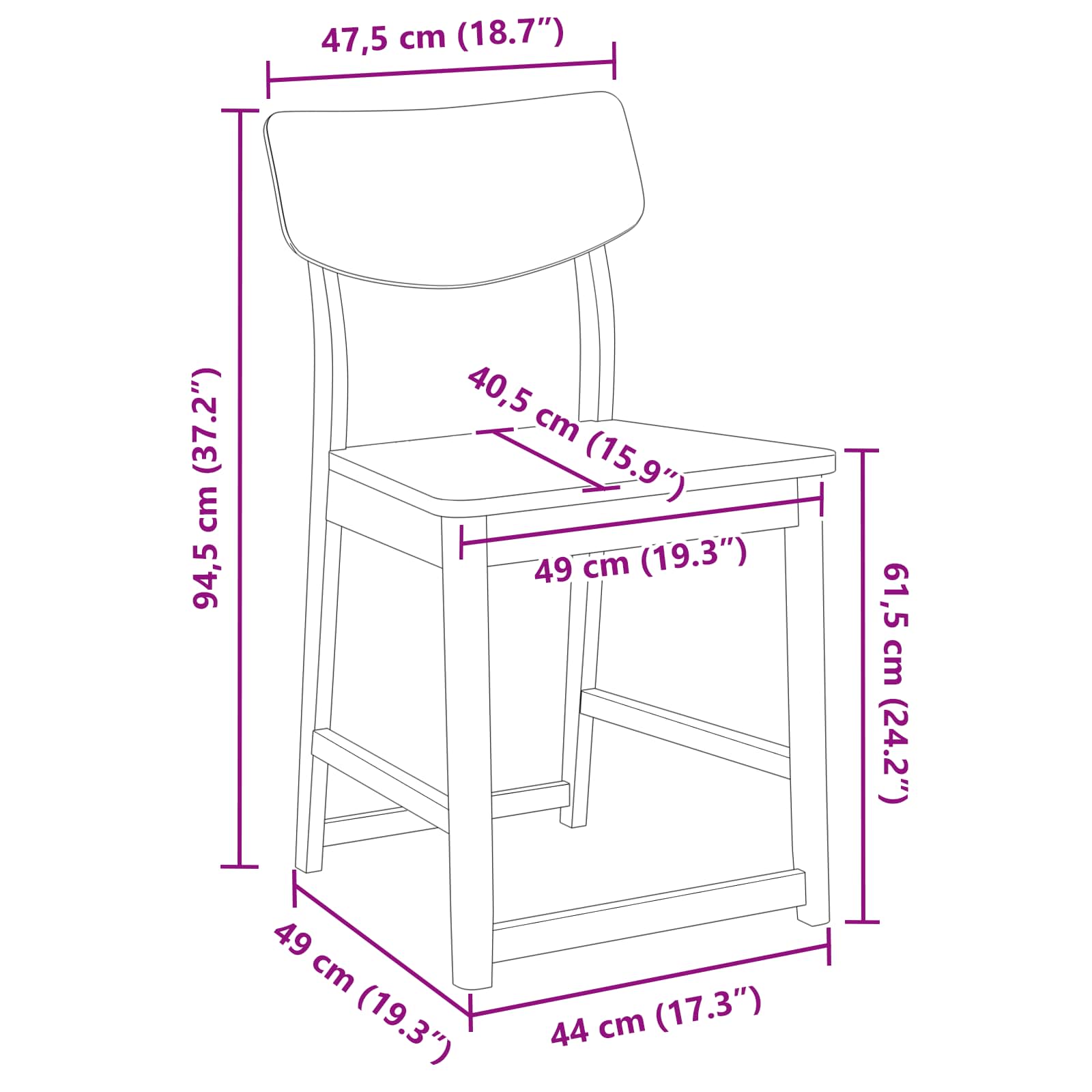 Esszimmerstühle 2 pcs Hellbraun 48 x 49 x 95 cm