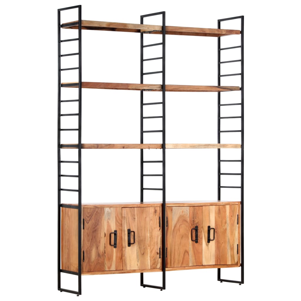Bücherregal 4 Ebenen 124x30x180 cm Altholz Massiv