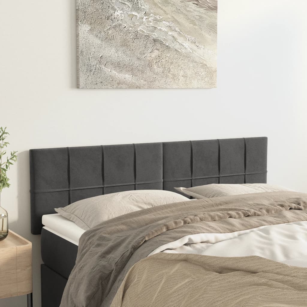 Kopfteil Hellgrau 80x5x118/128 cm Samt