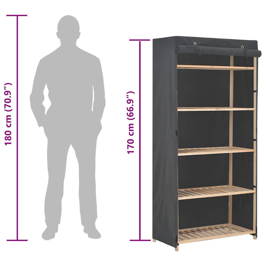 Kleiderschrank Weiß 79 x 40 x 170 cm Stoff