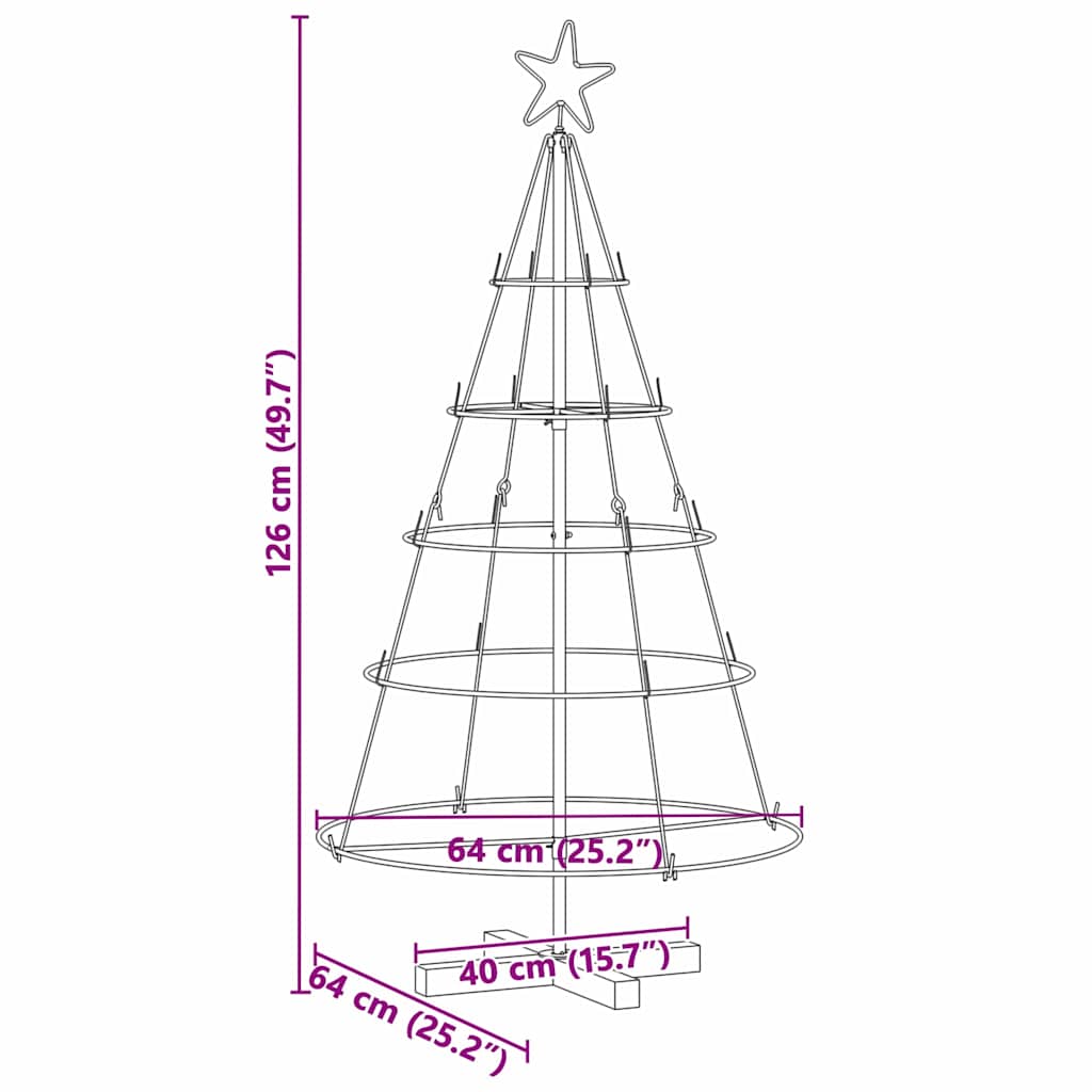 Weihnachtsdeko mit Ständer Schwarz 60 cm Stahl