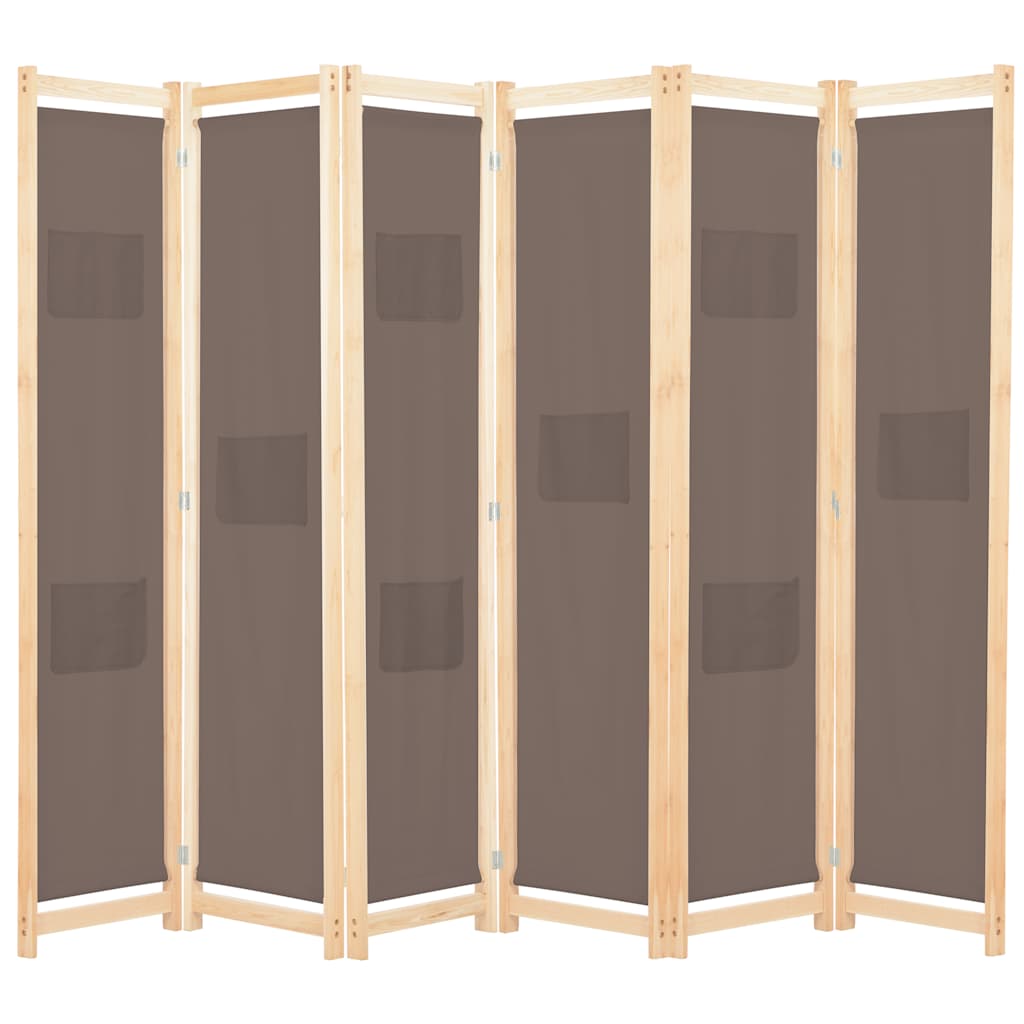 5-teiliger Raumteiler Creme 200 x 170 x 4 cm Stoff