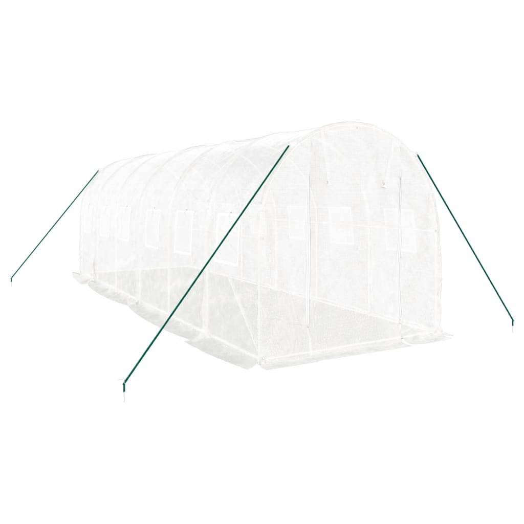 Gewächshaus mit Stahlrahmen Weiß 8 m² 4x2x2 m