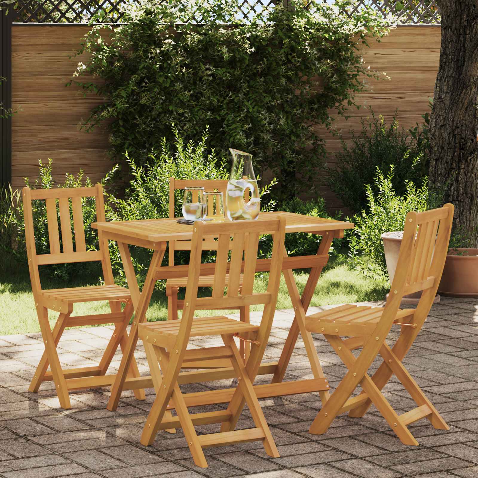 Außen Bistro-Stühle 6 pcs Natur Massivholz Akazie