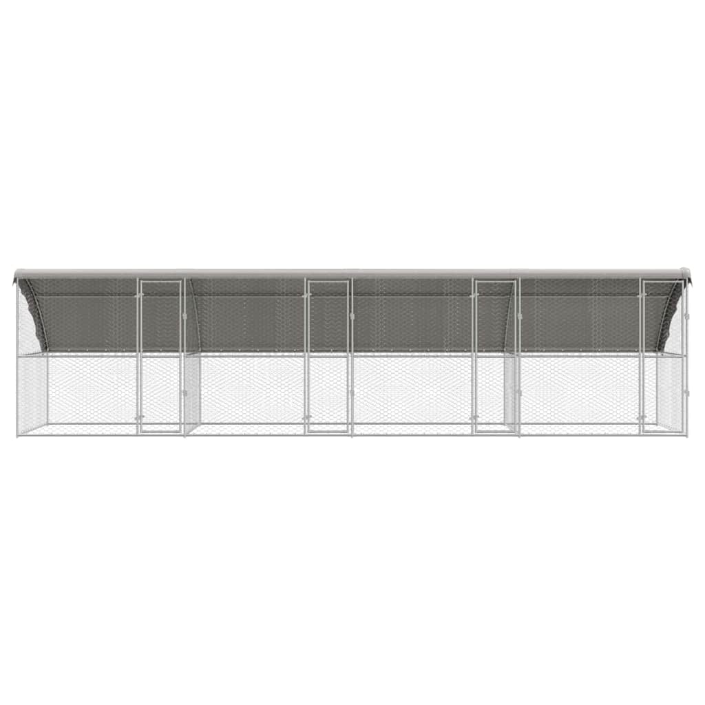 Hundekäfig 2 pcs Silber 4 x 2 x 2 m Verzinkter Stahl