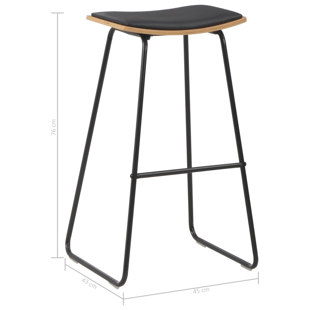 Barhocker 2 Stk. Schwarz Stahl