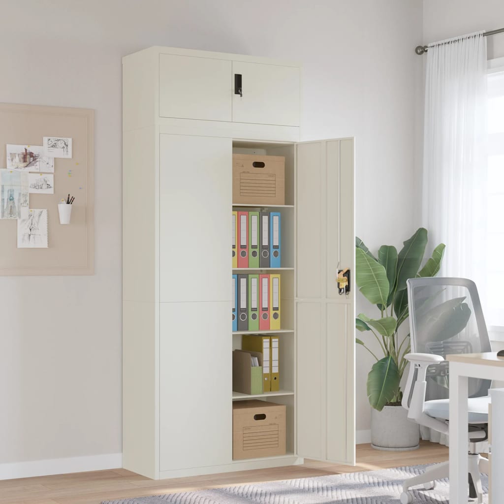 Aktenschrank Weiß 90x40x110 cm Stahl
