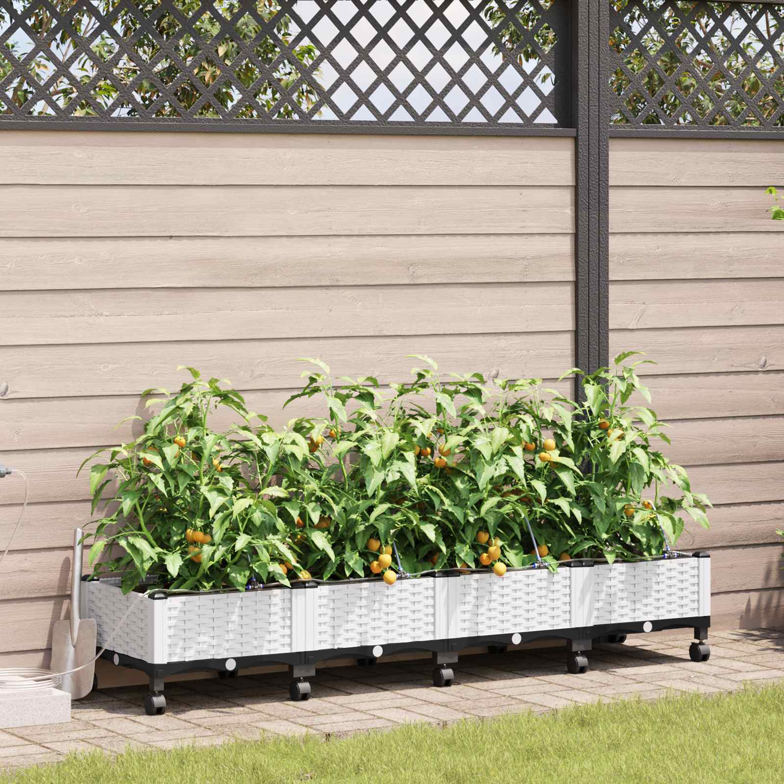 Garten-Pflanzgefäß 4 Stk. Braun 160 x 40 x 22 cm PP