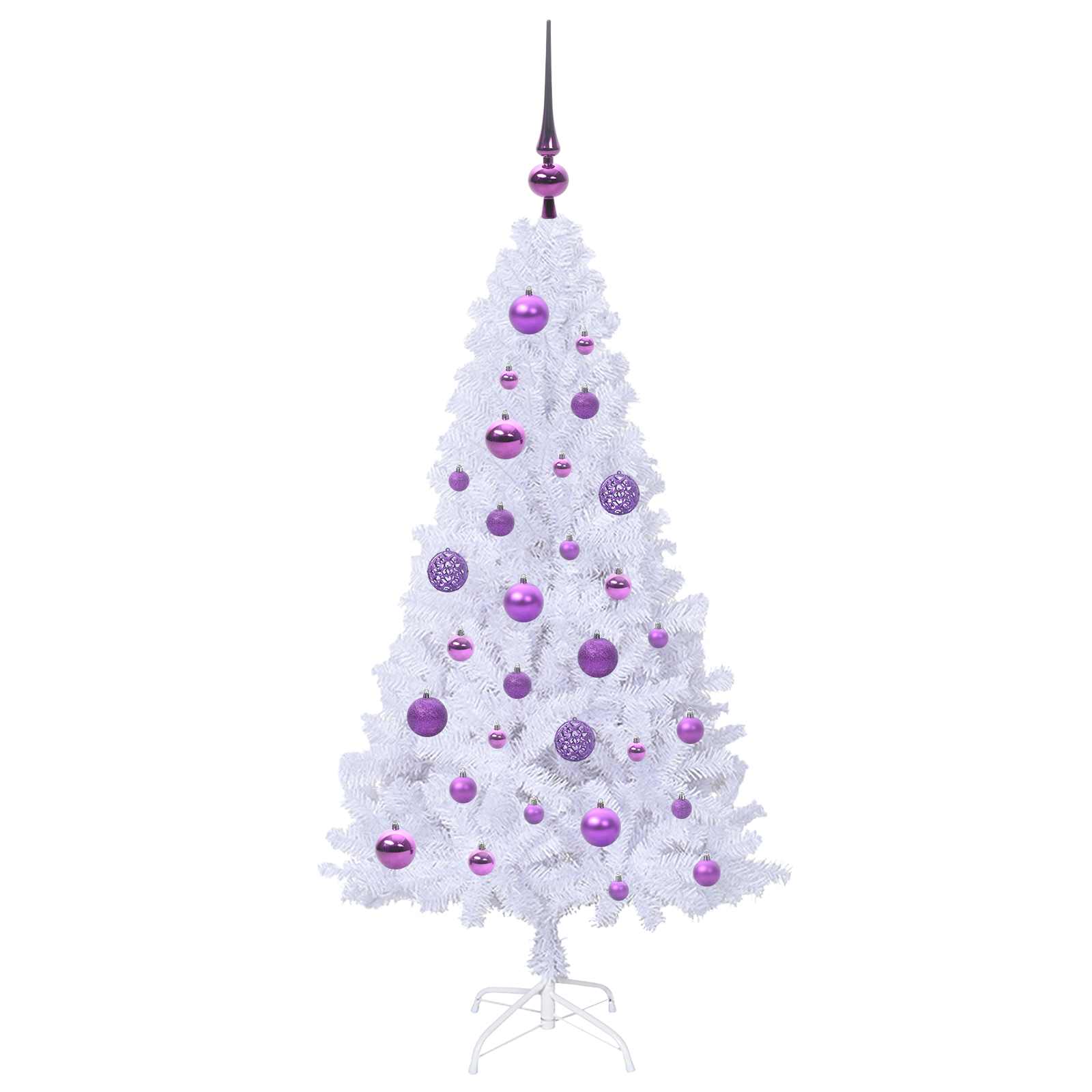 Künstlicher Weihnachtsbaum Weiß 120 cm PVC und Stahl
