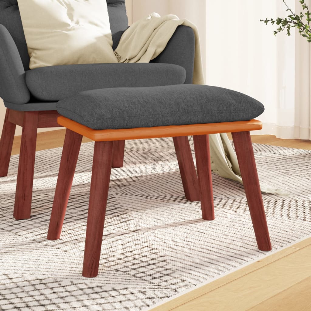 Fußhocker Hellgrau 45x29,5x35 cm Stoff und Kunstleder