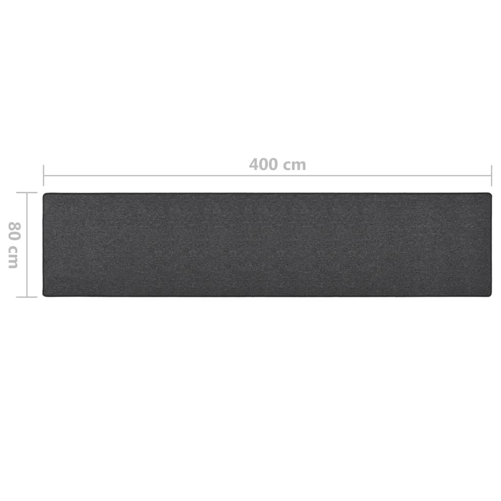 Teppichläufer Anthrazit 80 x 500 cm 100% Polypropylen