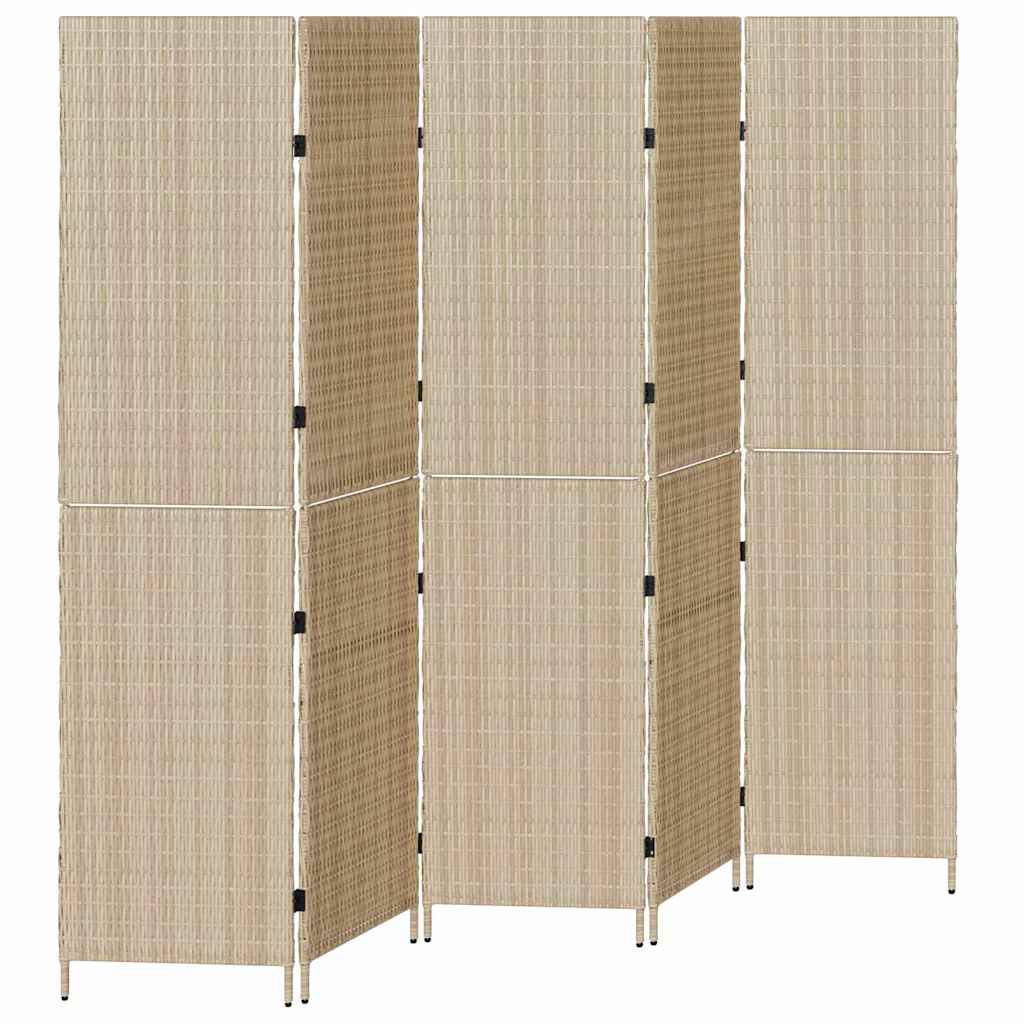 Raumteiler Schwarz 146 x 180 cm Poly-Rattan