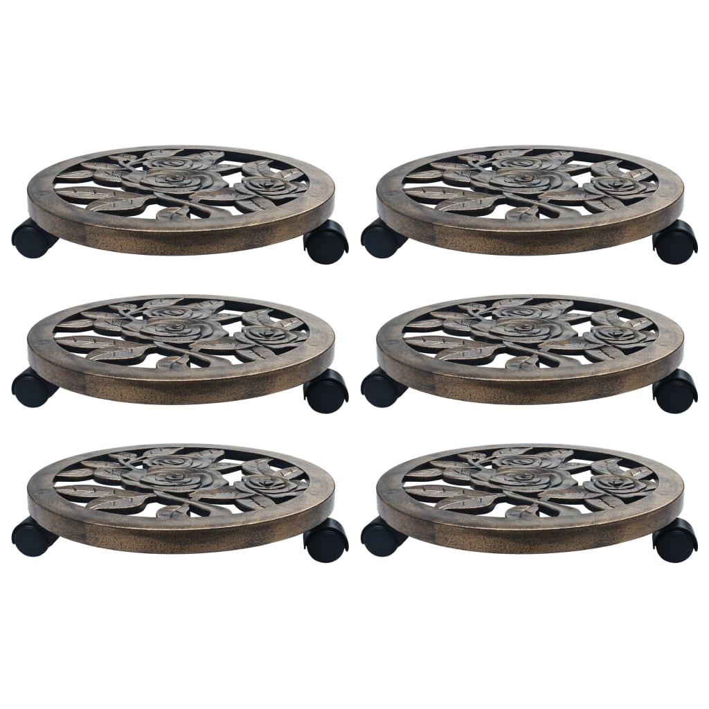 Pflanzenroller 6 Stk. Bronze 30 cm Kunststoff
