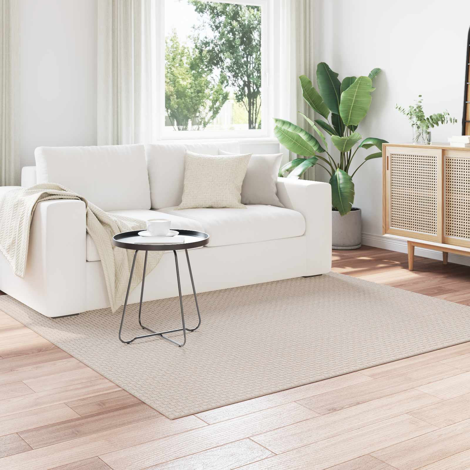 Bereichsteppiche Rechtwinklig FARO Creme 150 x 80 cm Polyester