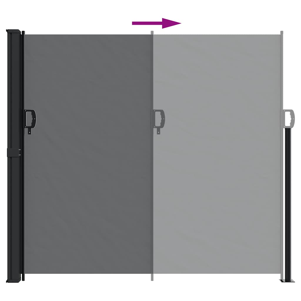 Seitenmarkise Ausziehbar Schwarz 100x300 cm