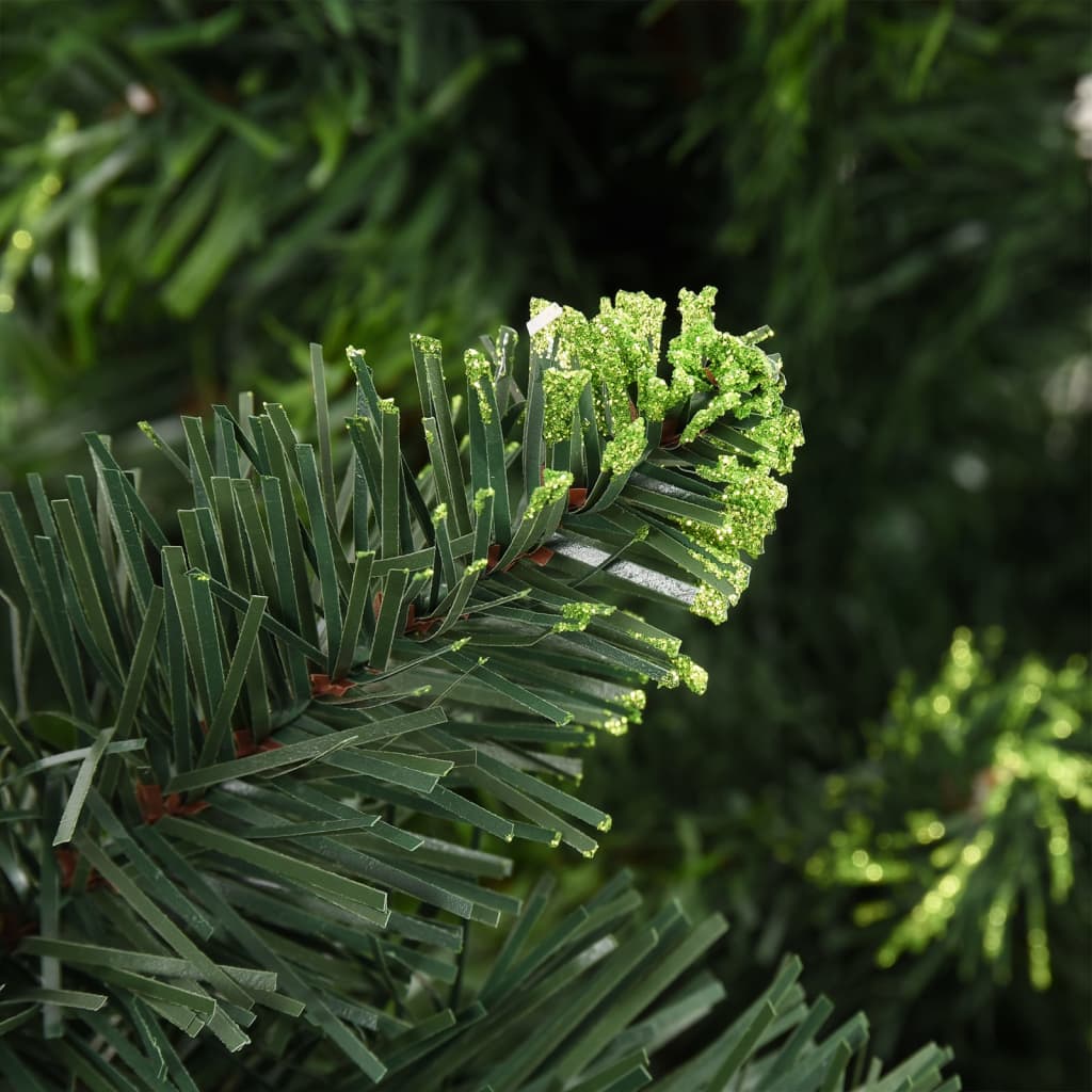 Künstlicher Weihnachtsbaum mit Beleuchtung & Zapfen Grün 210 cm