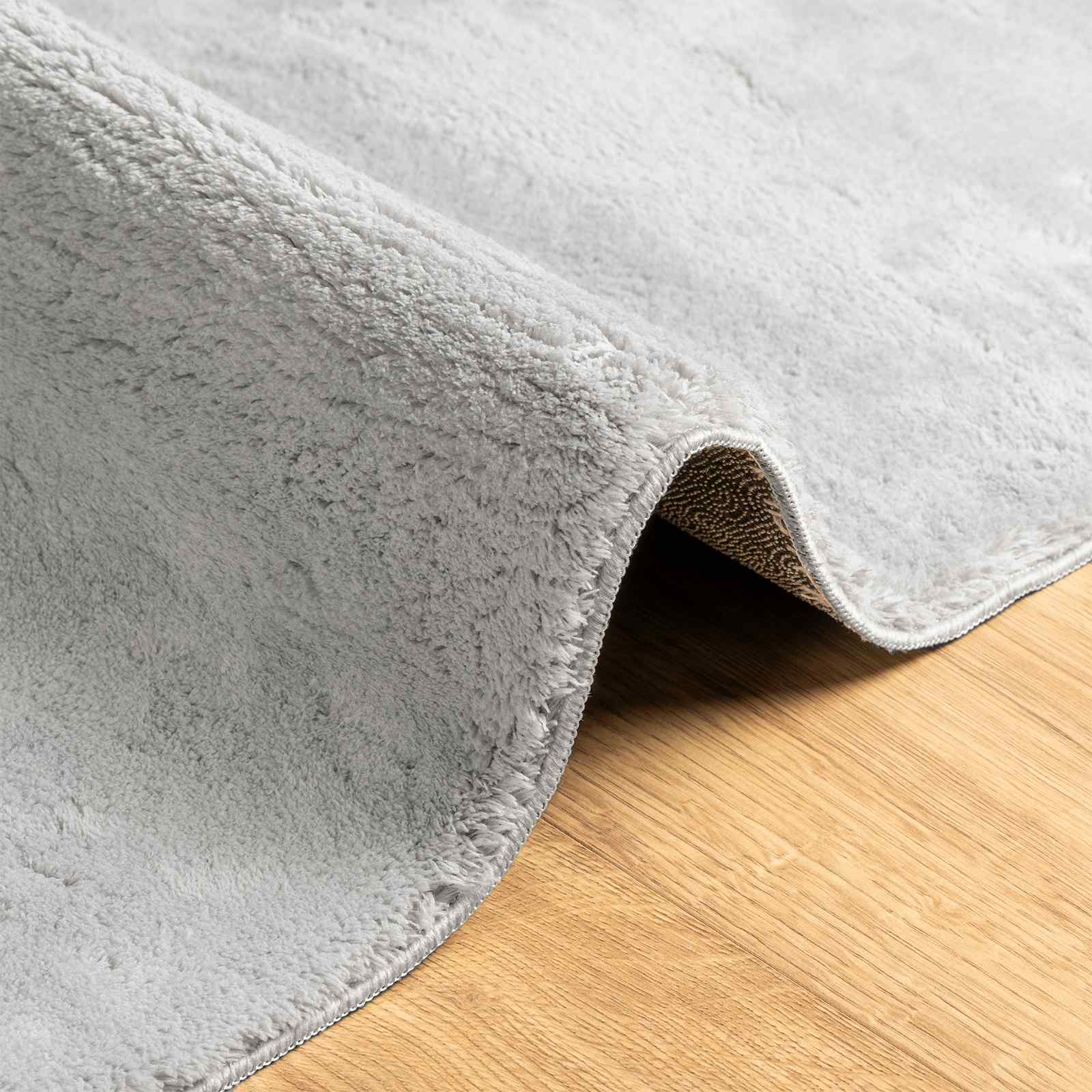 Teppich HUARTE Kurzflor Weich und Waschbar Anthrazit 60x110 cm