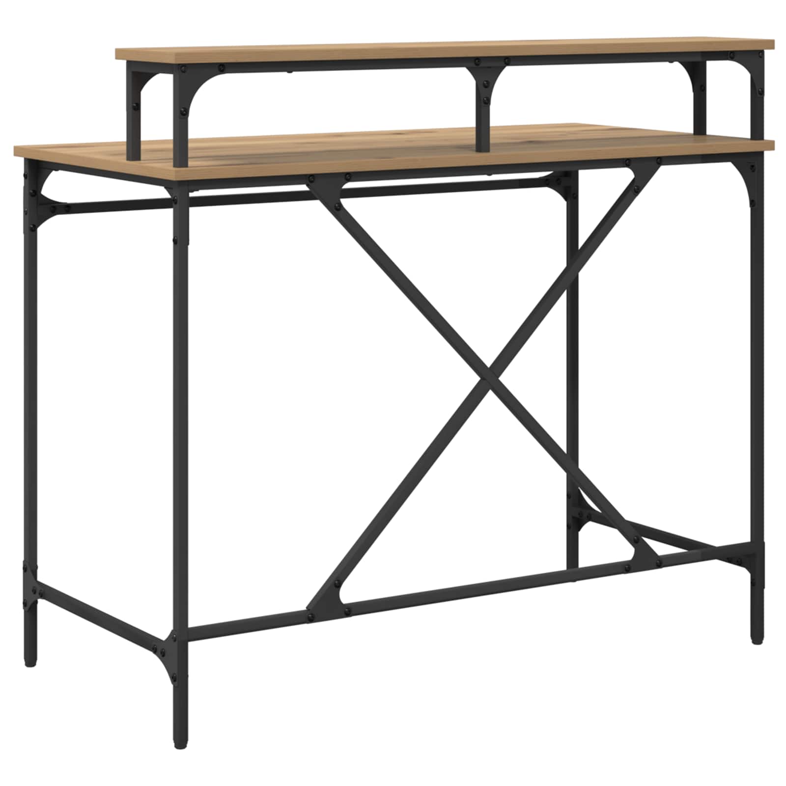 Schreibtisch Sonoma-Eiche 100x50x90 cm Holzwerkstoff und Eisen