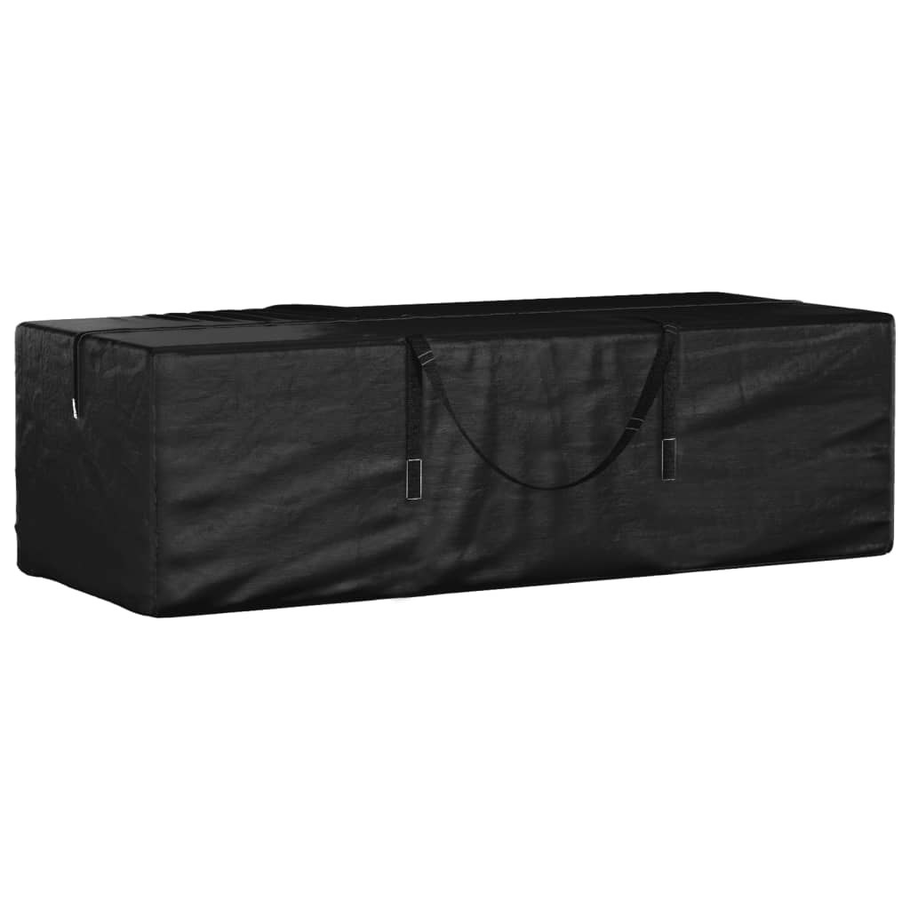 Aufbewahrungstasche für Gartenkissen 2 Stk. Schwarz 135x40x55cm