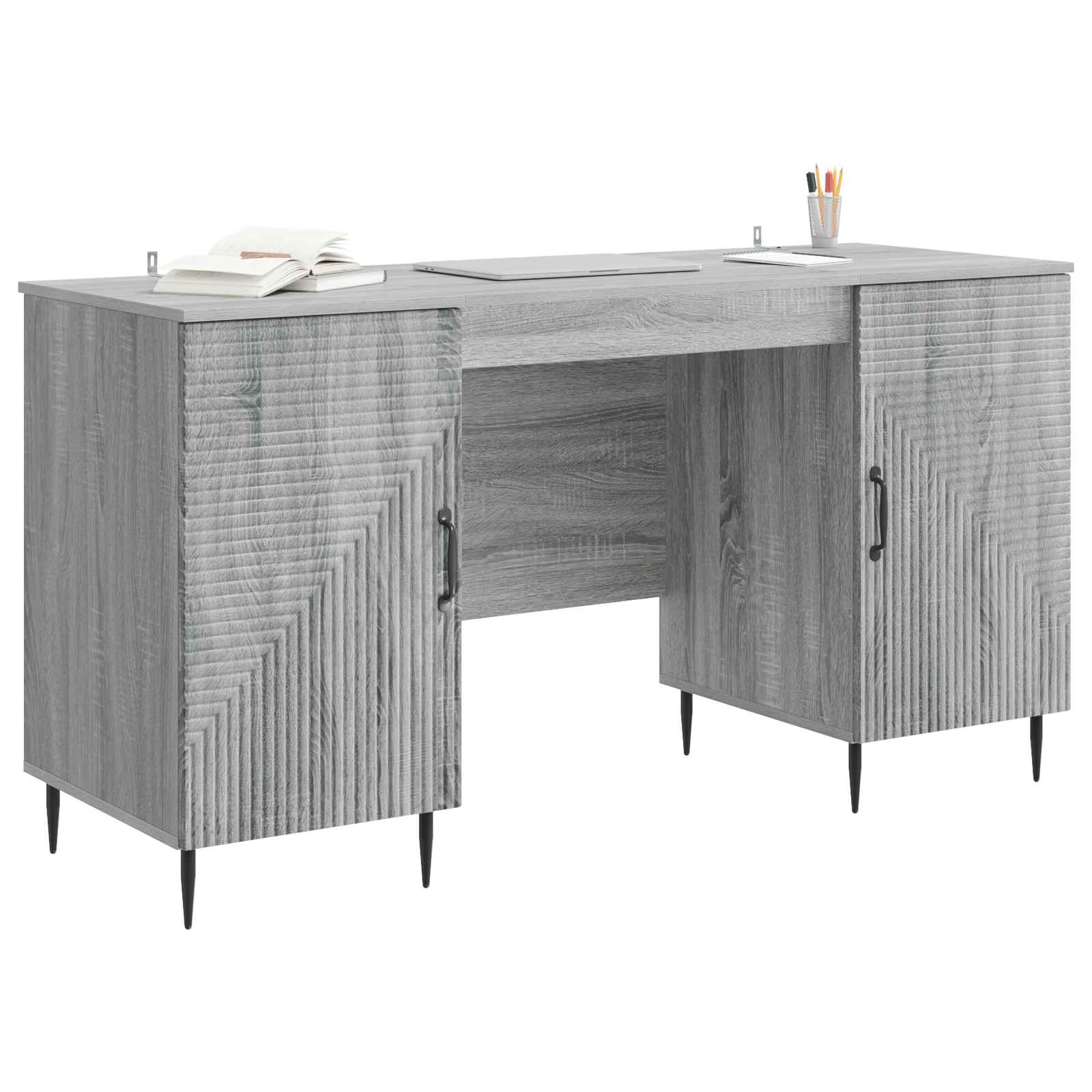Schreibtisch mit Regal Schwarz 142,5 x 50 x 75 cm Holzwerkstoff