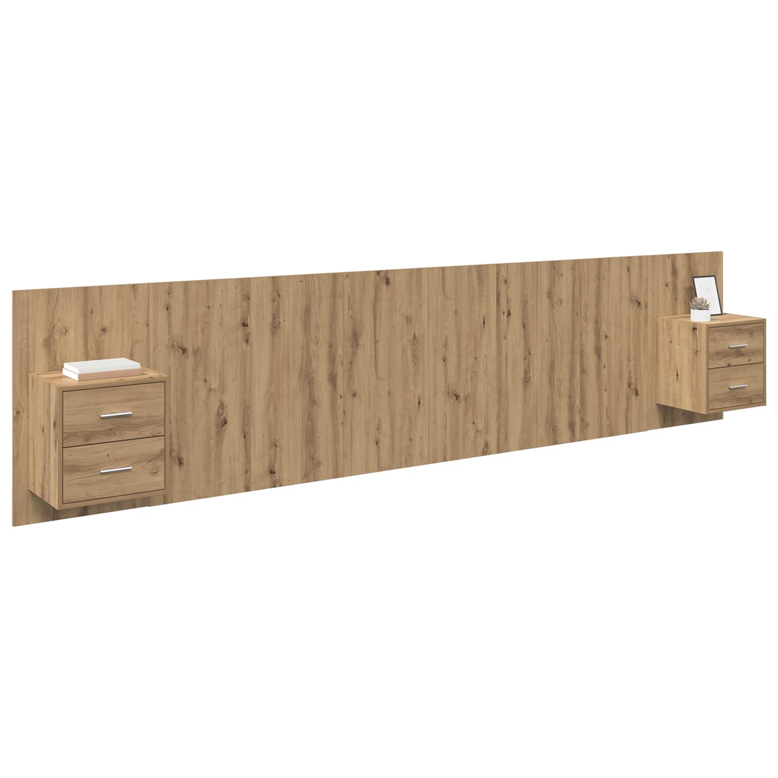 Kopfteil mit Nachttischen Weiß Holzwerkstoff