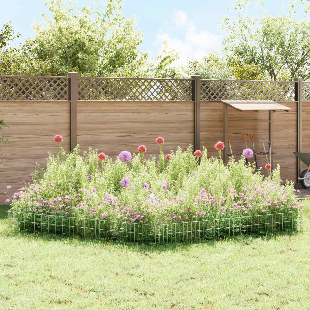 Gartenzaun-Paneel 12 pcs Verzinkter Stahl Silber