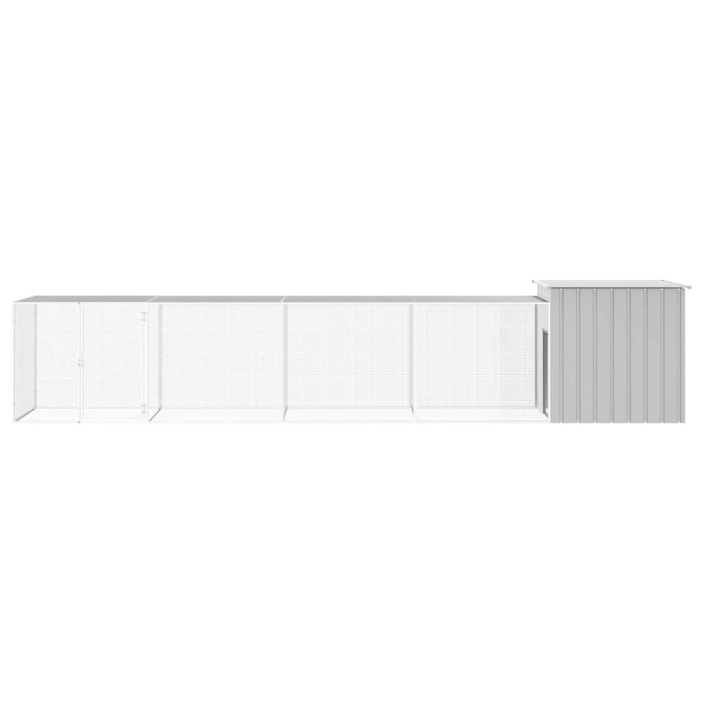 Hühnerkäfig Anthrazit 200x91x100 cm Verzinkter Stahl