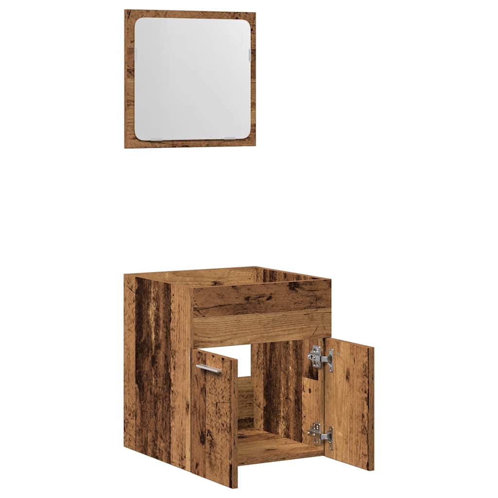 2-tlg. Badmöbel-Set Weiß Holzwerkstoff