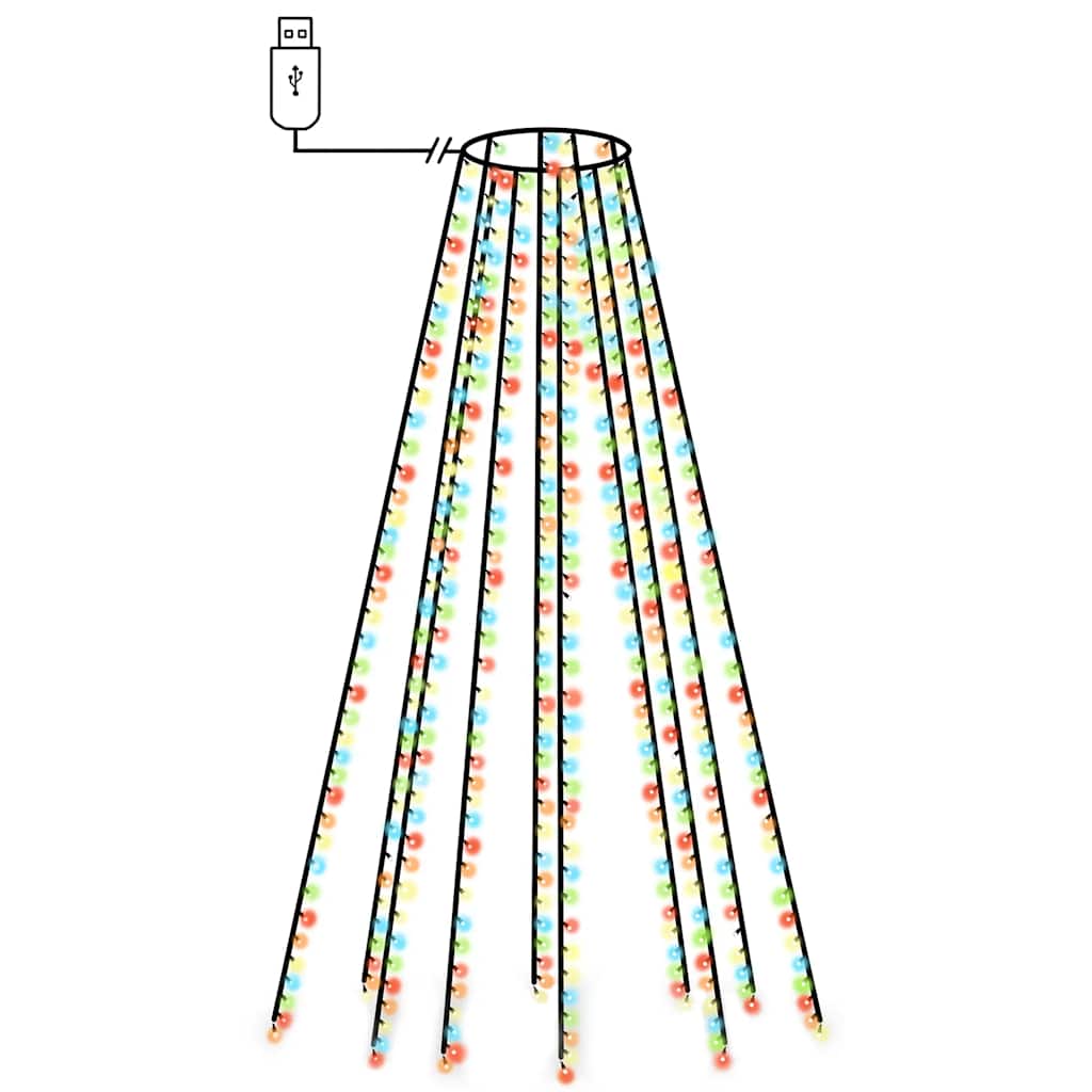 Weihnachtsbaum-Lichternetz mit 180 LEDs Kaltweiß 180 cm