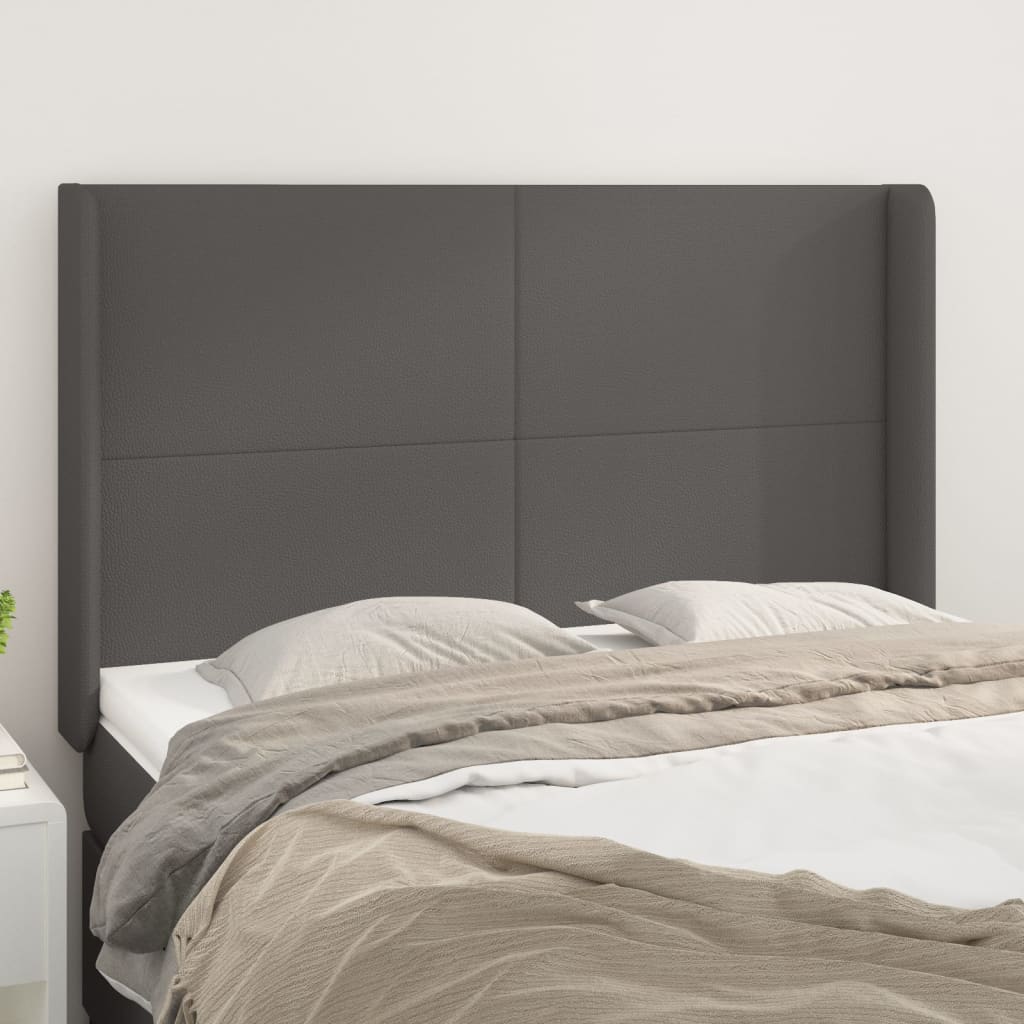Kopfteil mit Ohren Creme 83x16x78/88 cm Kunstleder