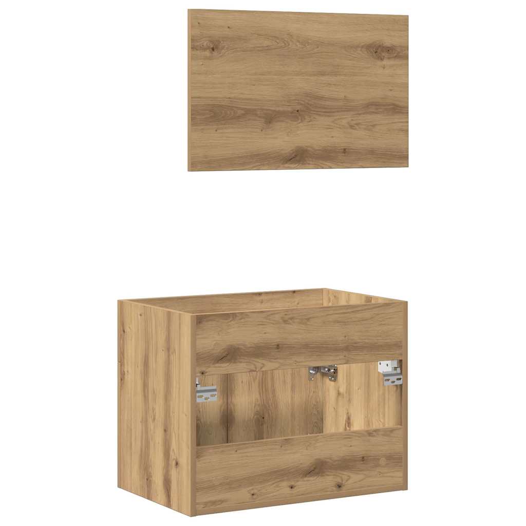 2-tlg. Badmöbel-Set Weiß Holzwerkstoff