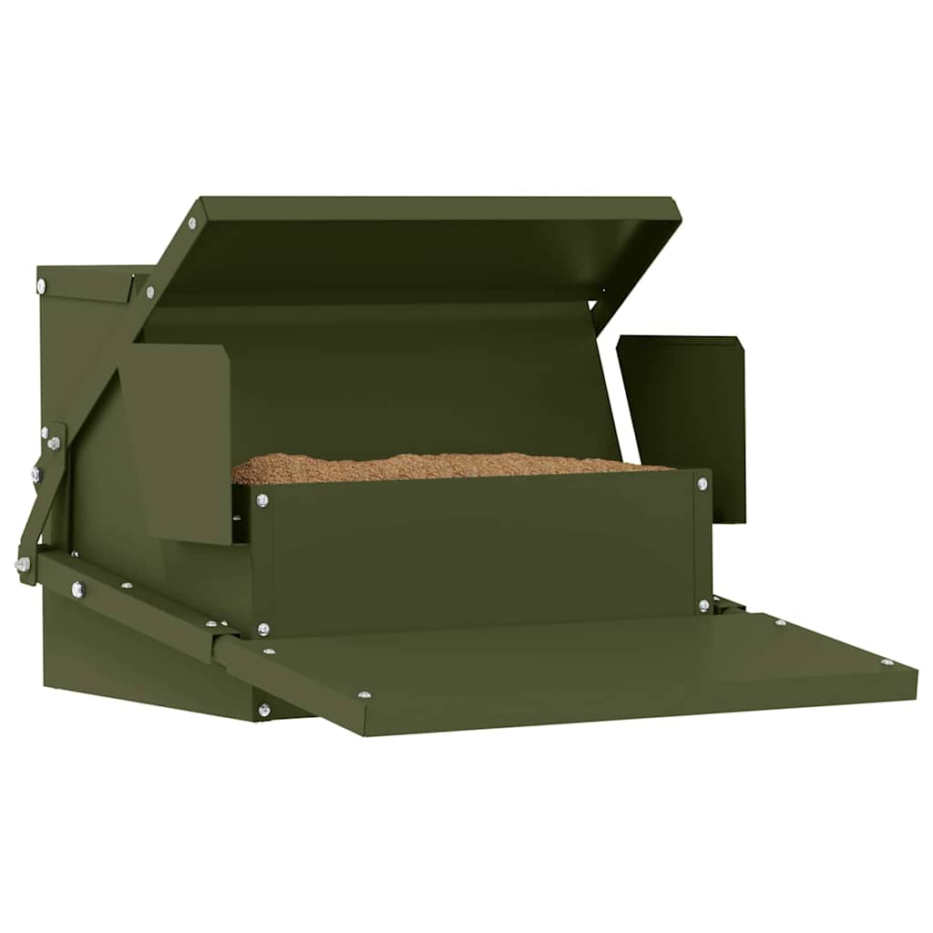 Hühnertretfeeder Schwarz 50 x 40 x 29 cm Kaltgewalzter Stahl