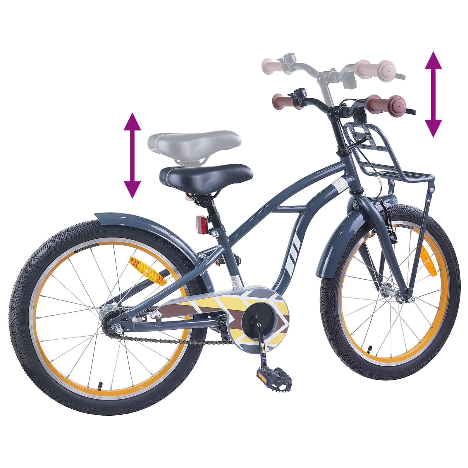 Kinderfahrrad 16 Zoll für 4-6 Jahre alt Schwarz
