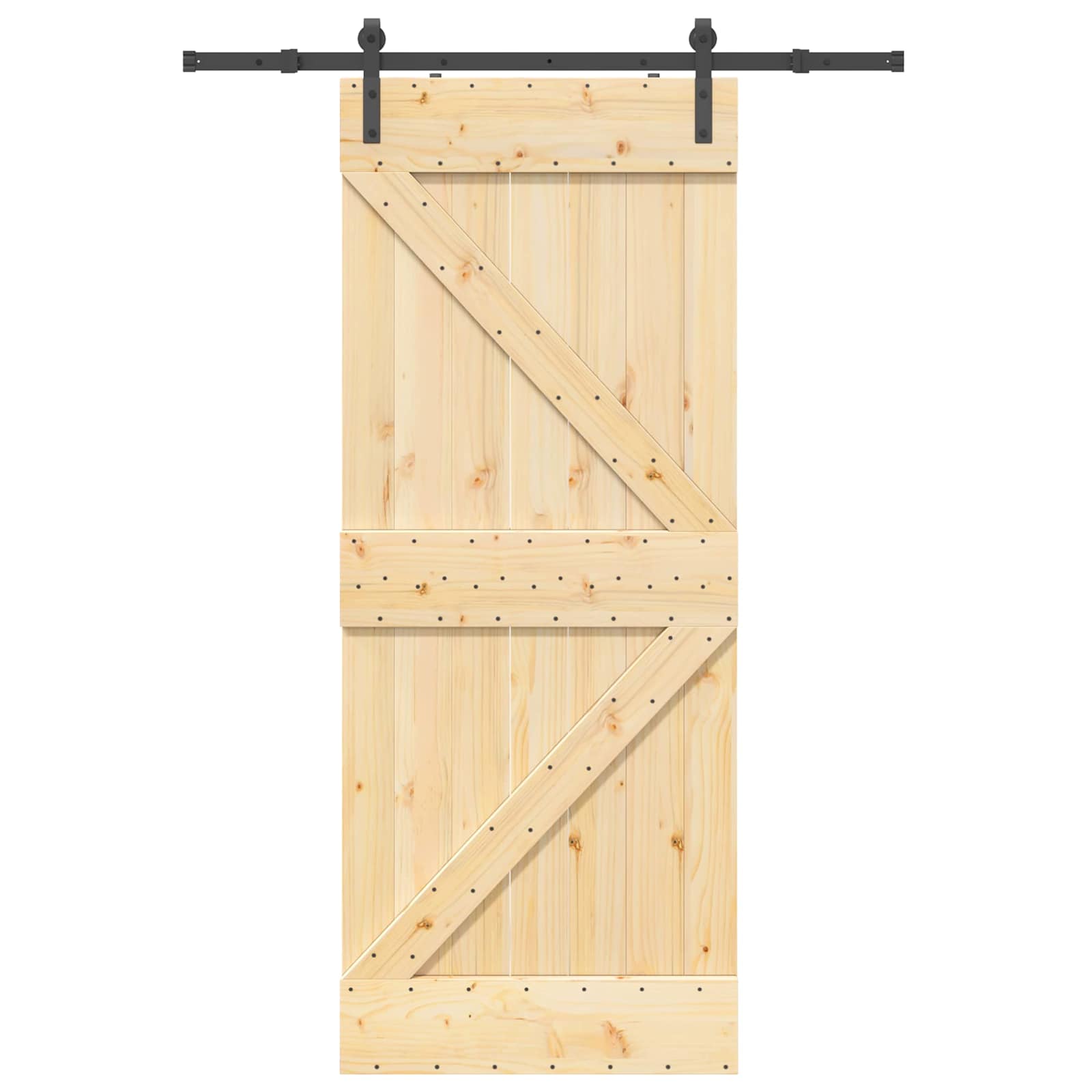 Schiebetür NARVIK Natürlich und Schwarz 70 x 210 cm (152,5 cm)