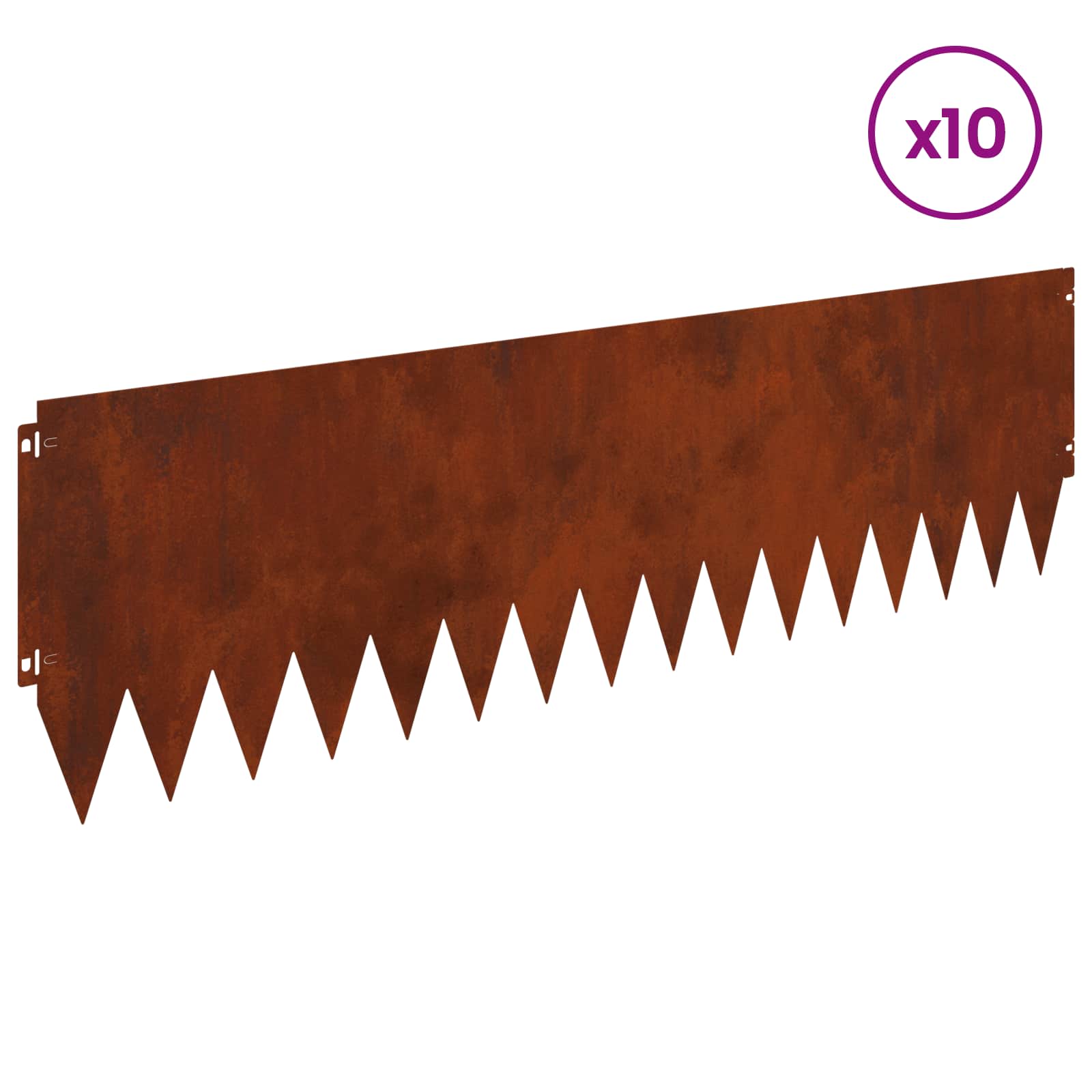 Raseneinfassung 10 pcs 103 x 10 cm Stahl Schwarz