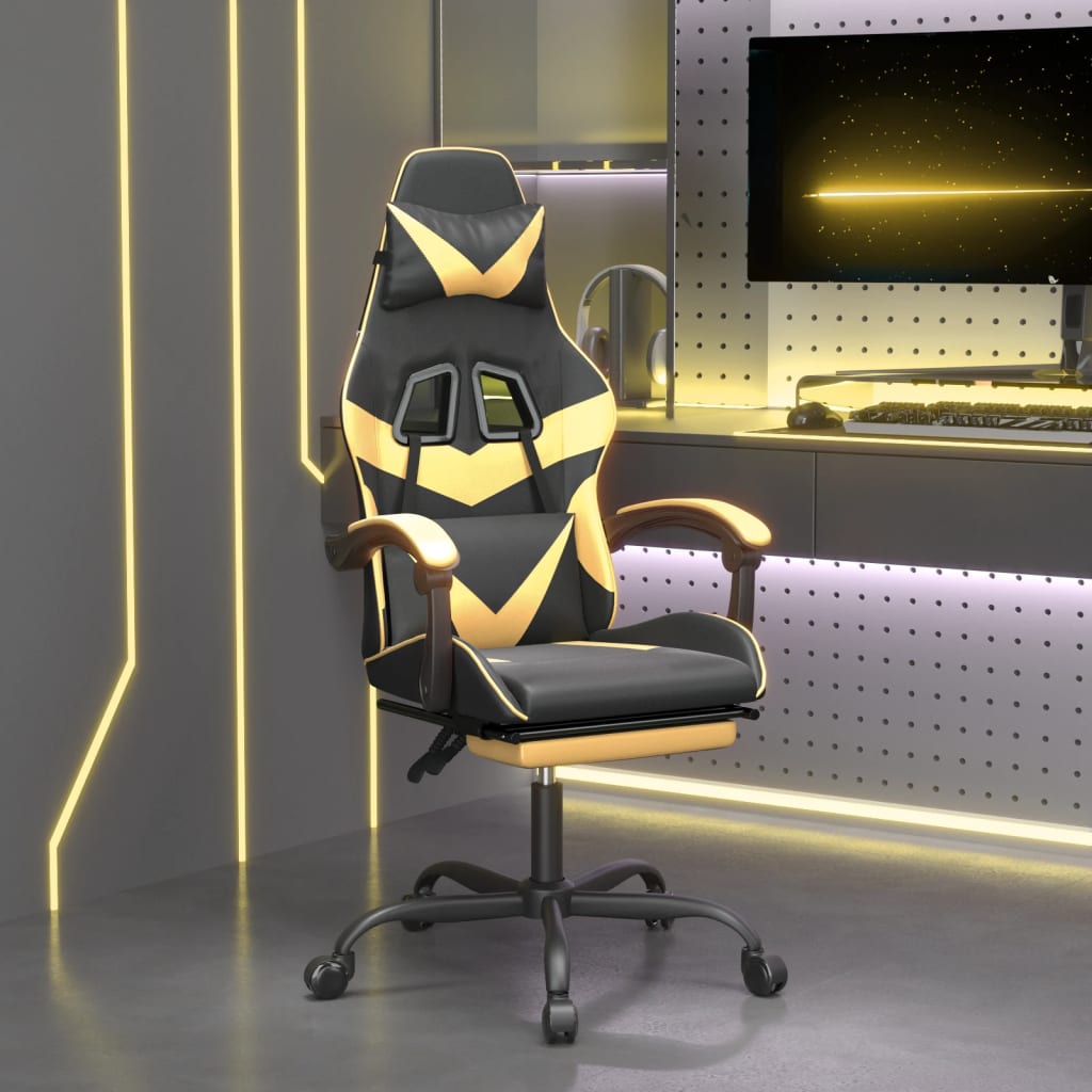 Gaming-Stuhl Drehbar Schwarz und Rot Kunstleder