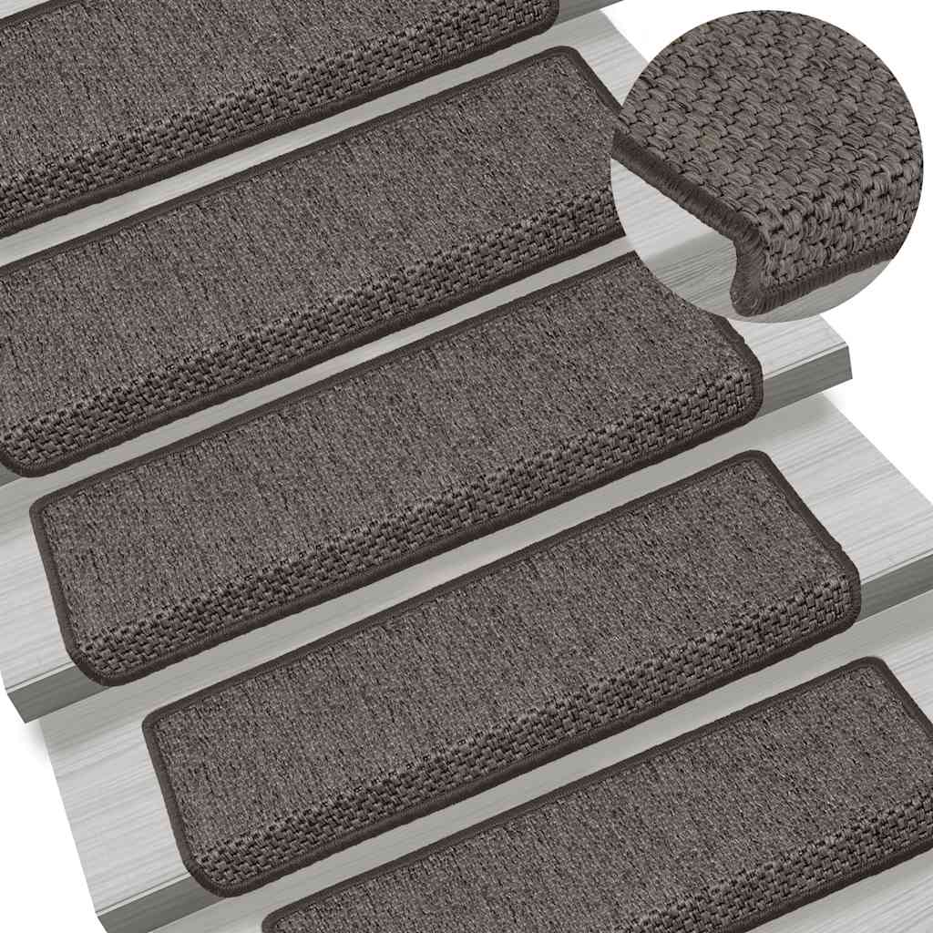 Treppenmatten Selbstklebend Sisal-Look 15 Stk. 65x21x4 Platina