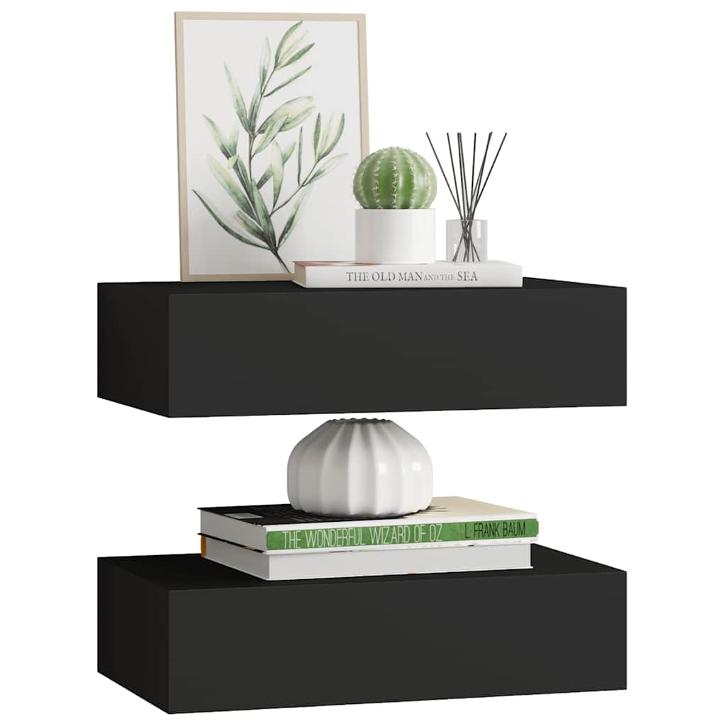 Wandregal mit Schublade Weiß 40x23,5x10 cm MDF