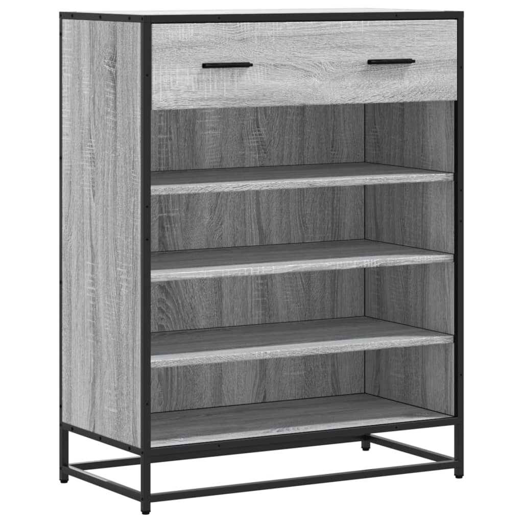 Schuhschrank Schwarz 75x38x97,5 cm Holzwerkstoff Metall
