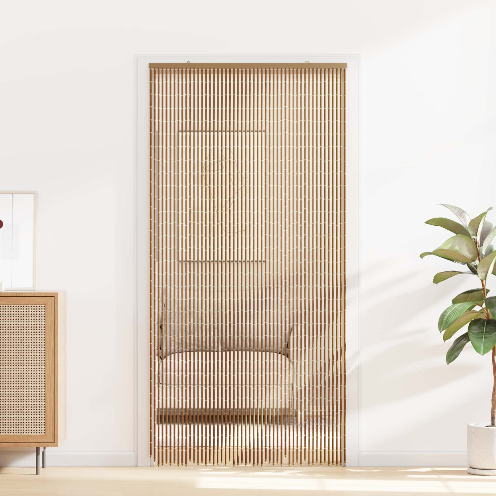 Insektentürvorhang Mehrfarbig 90 x 200 cm Bambus