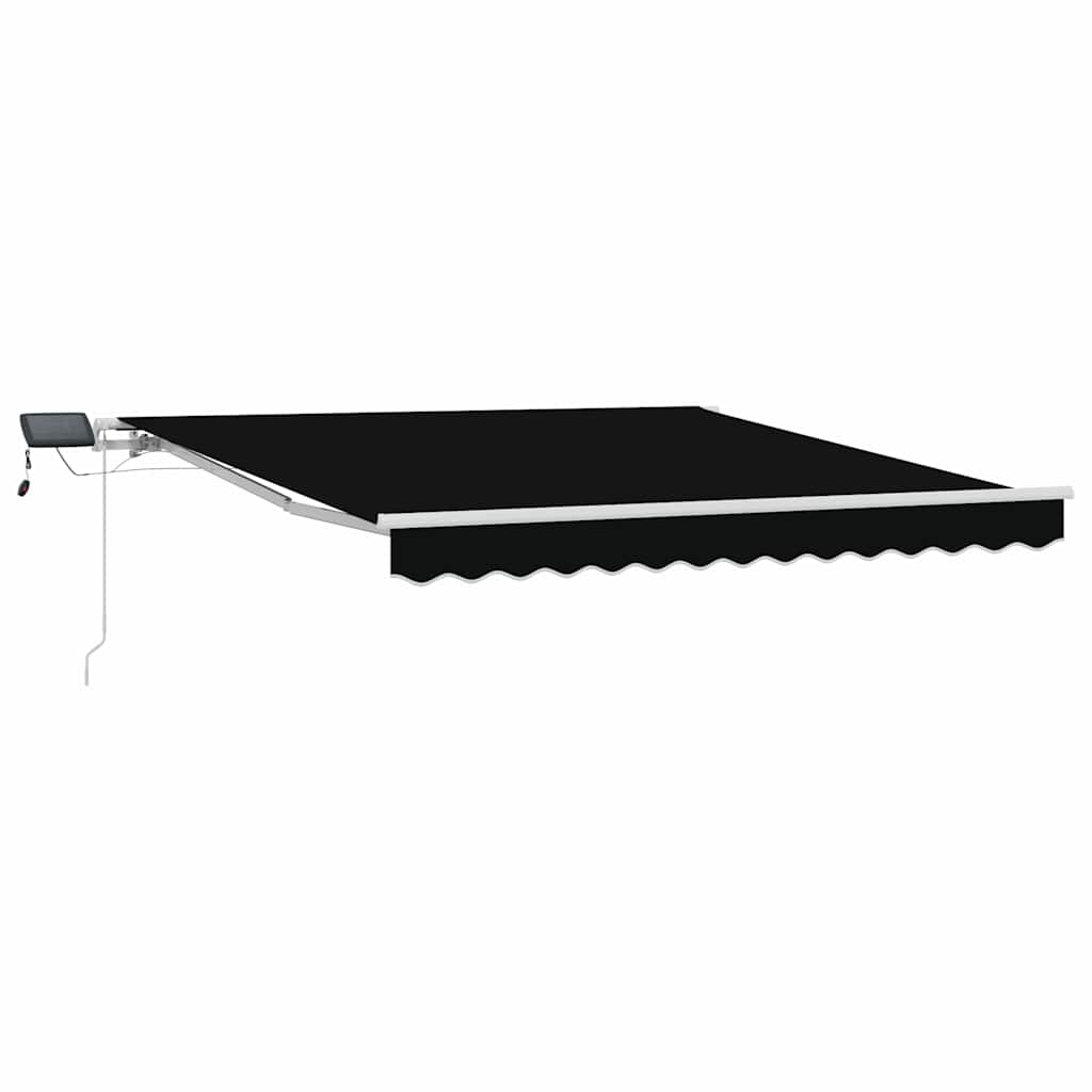 Markise Manuell Einziehbar mit LED 300x250 cm Blau und Weiß