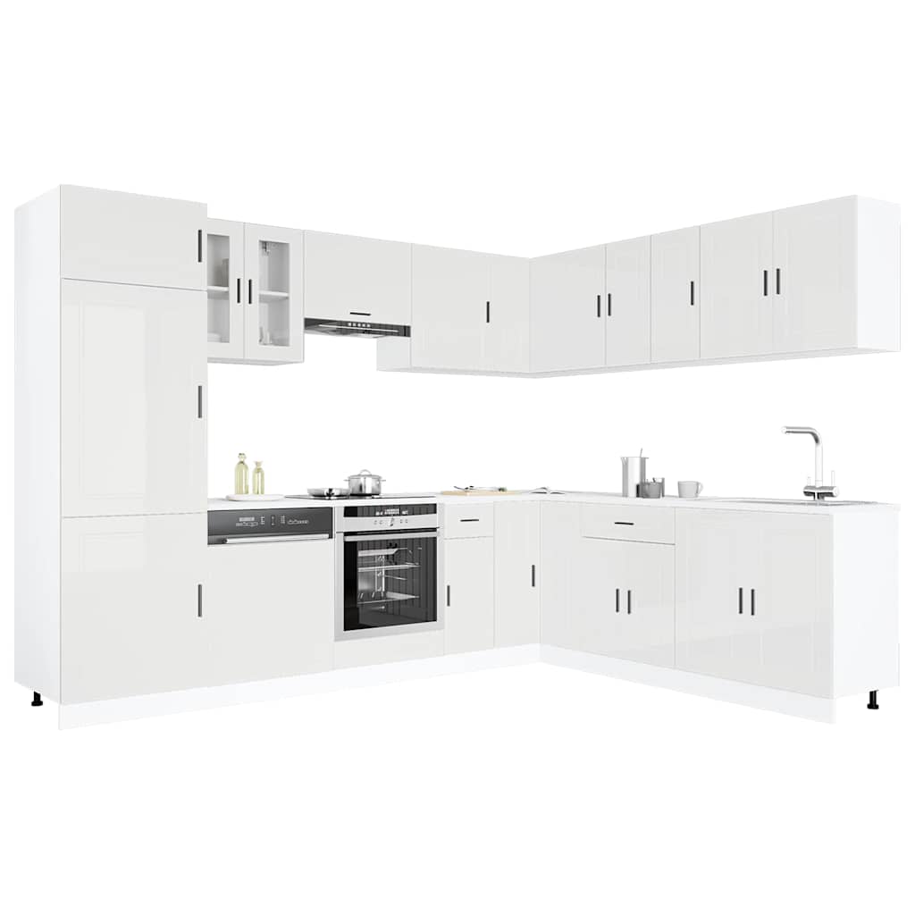14-tlg. Küchenschrank-Set Porto Weiß Holzwerkstoff