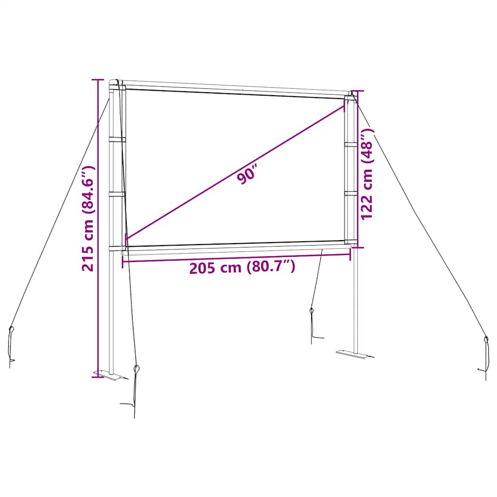 Projektionsleinwand mit Ständern 84 Zoll 4:3