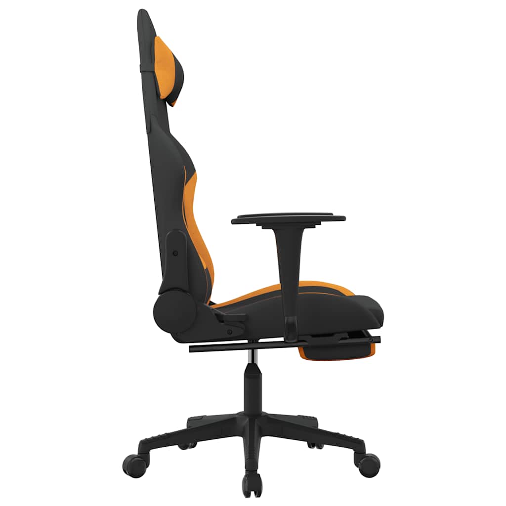 Gaming-Stuhl mit Massagefunktion Schwarz und Creme Stoff